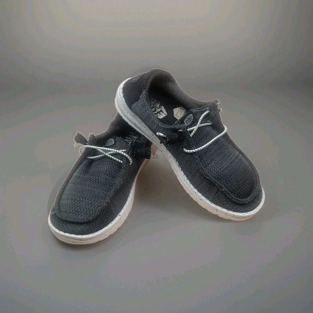 Hey Dude Shoes Wendy Sport Mesh Womens Size 6 Black Sneaker Shoes Slip On
